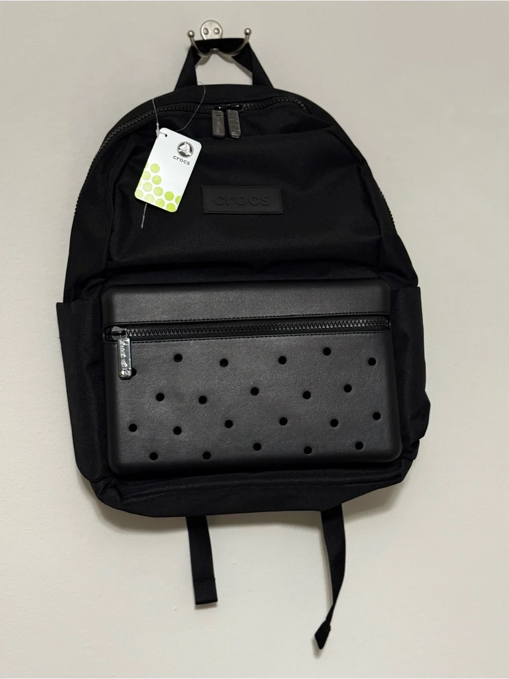CROCS Black Men’s Backpack with Perforated Front Pocket